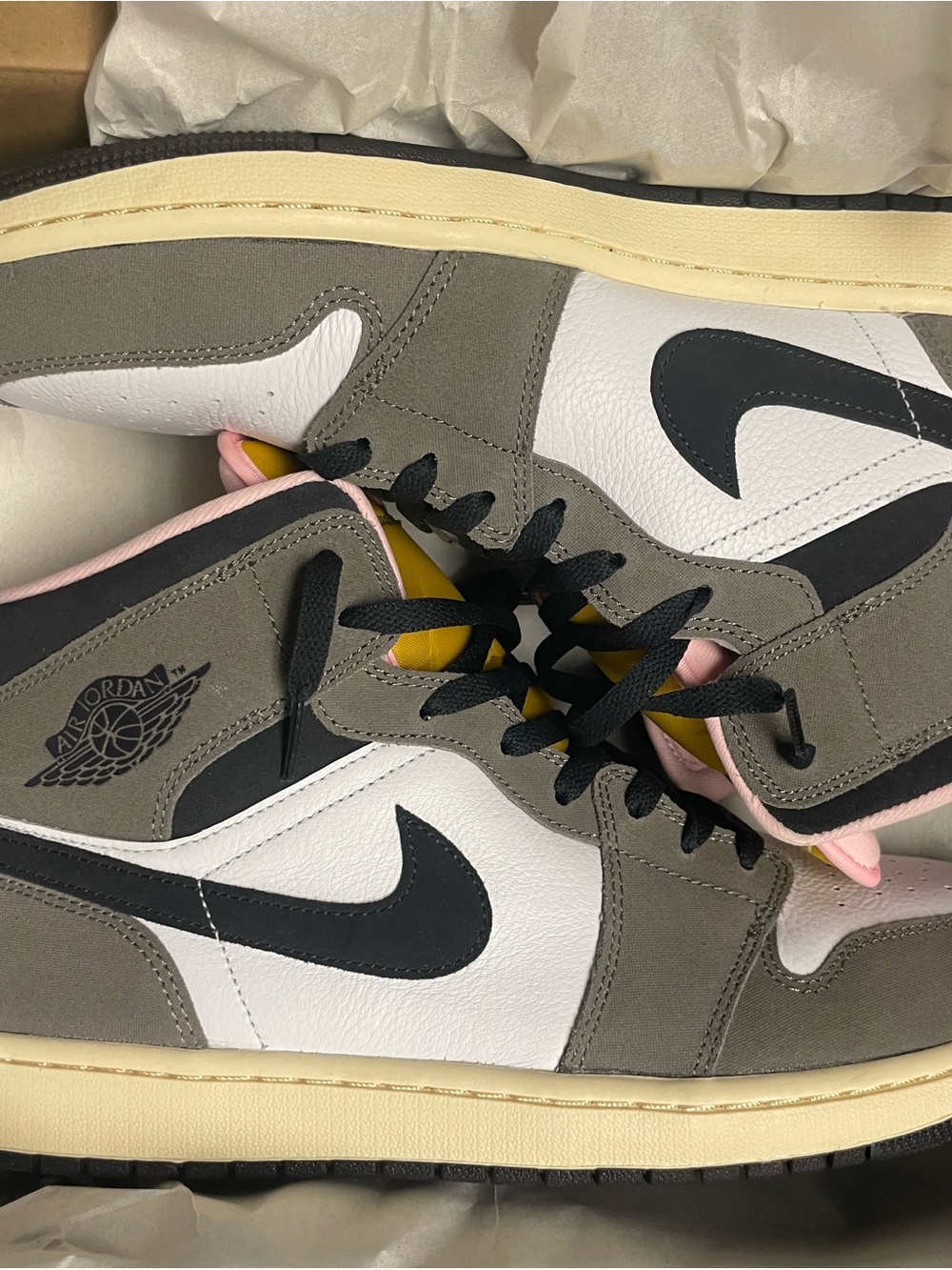 Air Jordan 1 Mid SE Cavestone White Mens Size 13 Sneakers